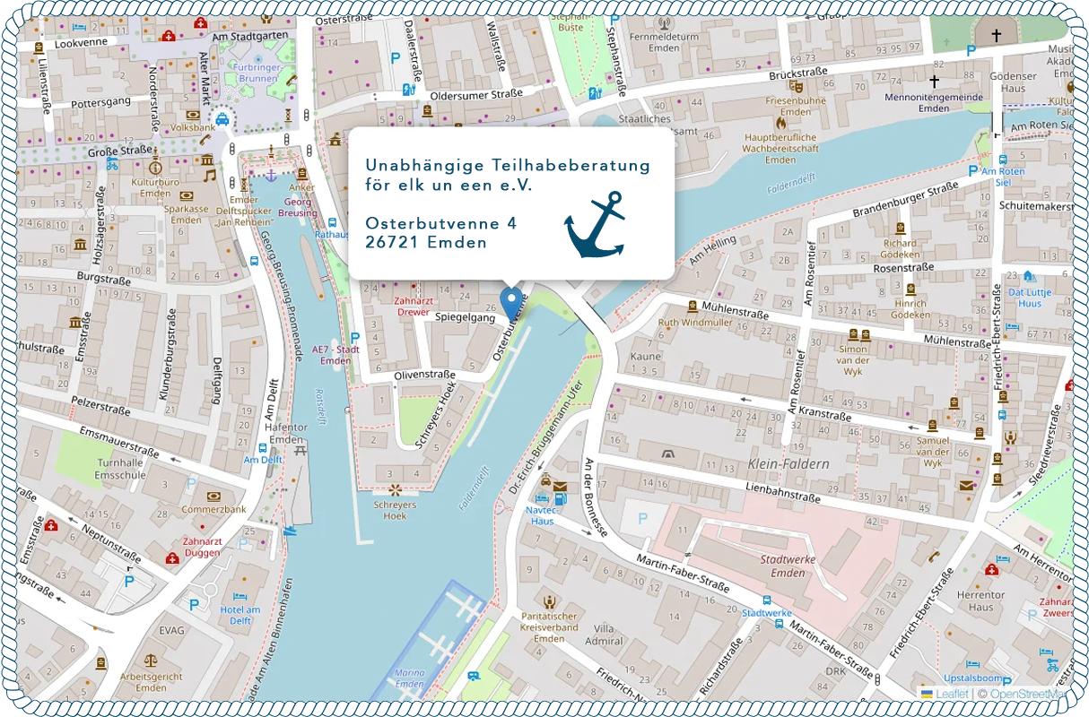 Lageplan der Adresse Osterbutvenne 4 in Emden